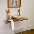 Live Edge Bathroom Vanity Shelf, solid wood, built to order