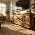 Handcrafted Sculptural Storage Cabinet Living Room, solid wood, built to order