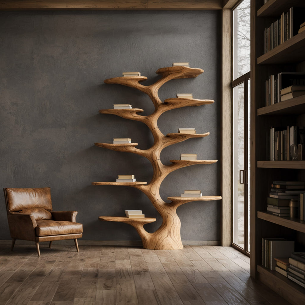 Solid Vertical Tree Bookshelf