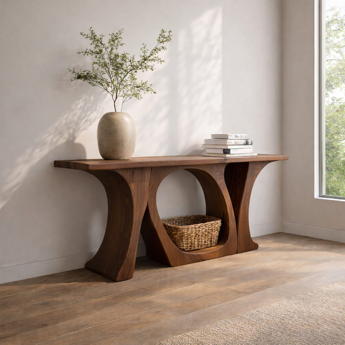 Organic Sculptural Hallway Console Table