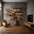 Architectural Floating Tree Bookshelf