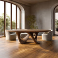 Mid Century Raw Edge Solid Dining Table Kitchen, solid wood, built to order