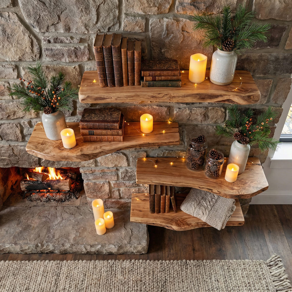 Fireplace Organic Wall Shelf