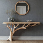 Floating Edge Console Table Handcraft, solid wood, built to order