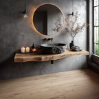 Mid Century Floating Vanity Bathroom Modern Washroom Entryway, solid wood, built to order