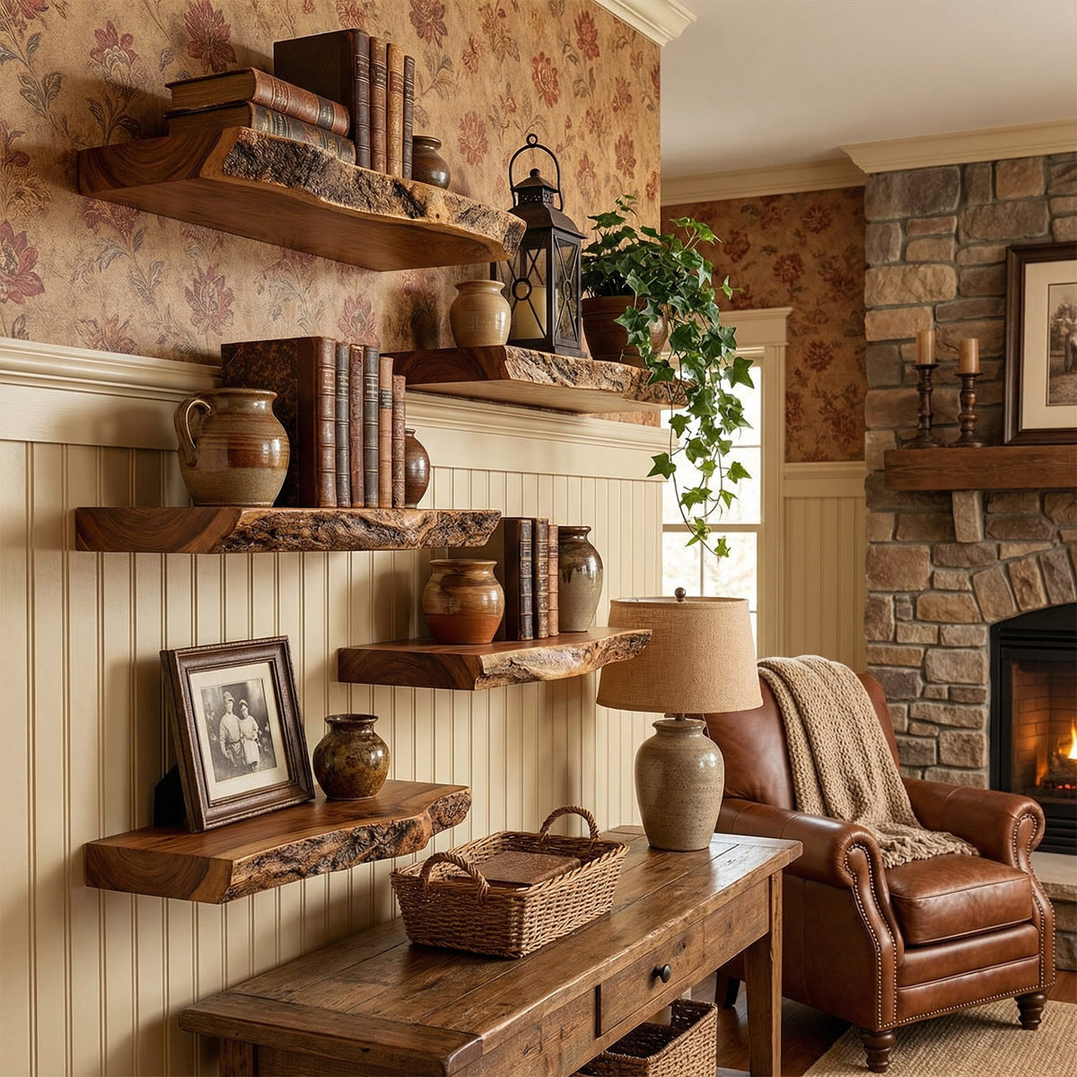 Floating Vintage Wall Shelf