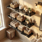Moder Floating Bathroom Shelves Wall Mounted Storage, solid wood, built to order