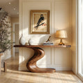 Artistic Flowing Base Console Table Entryway Hallway Living Room, solid wood, built to order
