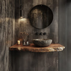 Mid Century Floating Bathroom Vanity Modern Washroom, solid wood, built to order