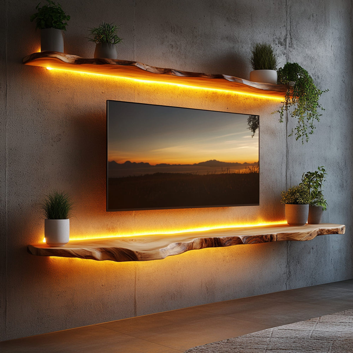 Live Edge Solid TV Console, solid wood, built to order