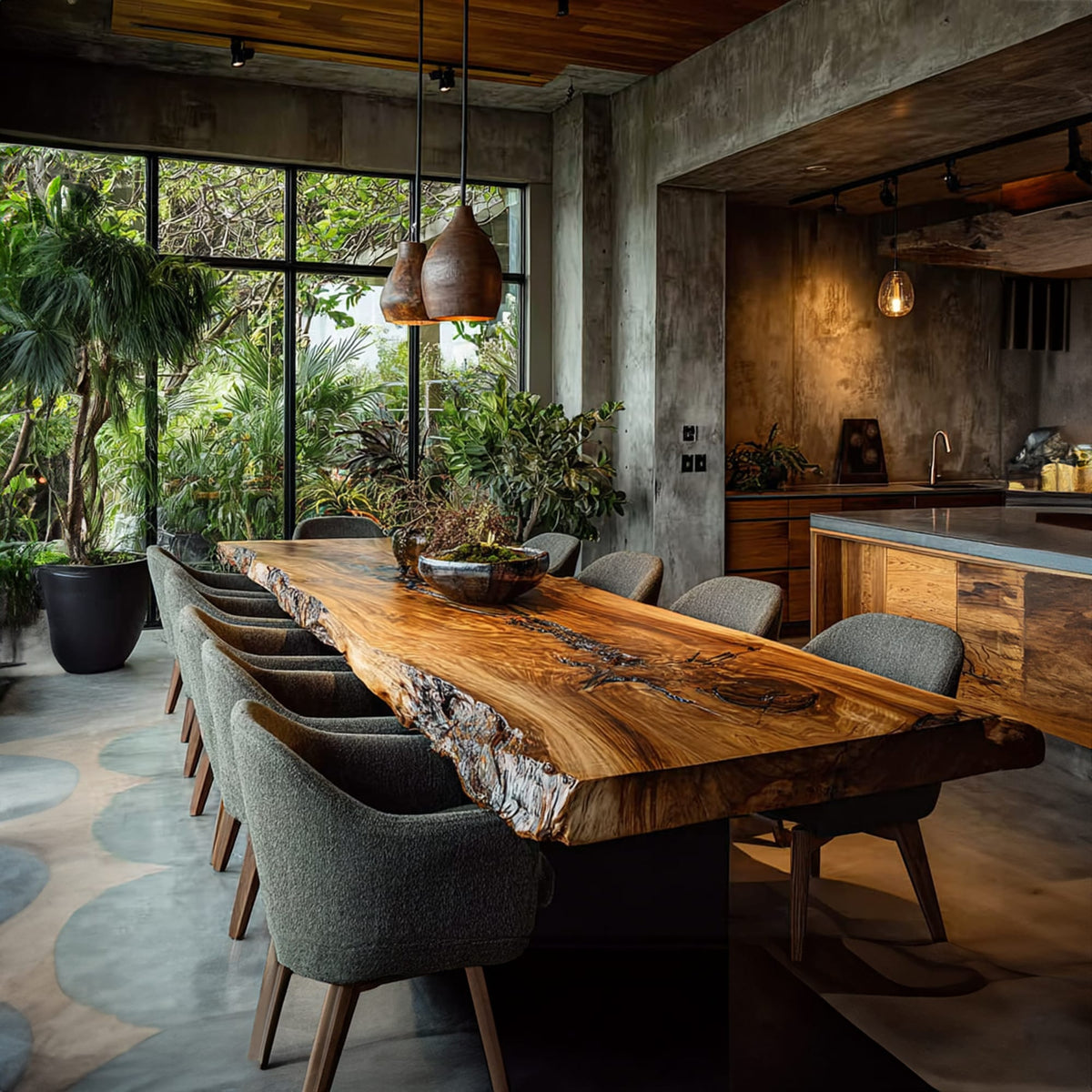 Live Edge Long Dining Table