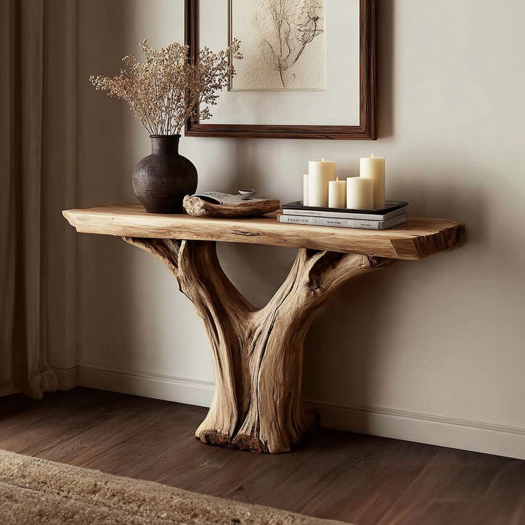 Rustic Console Table Accent Entryway Or Living Room, solid wood, built to order