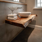 Live Edge Washroom Floating Shelf