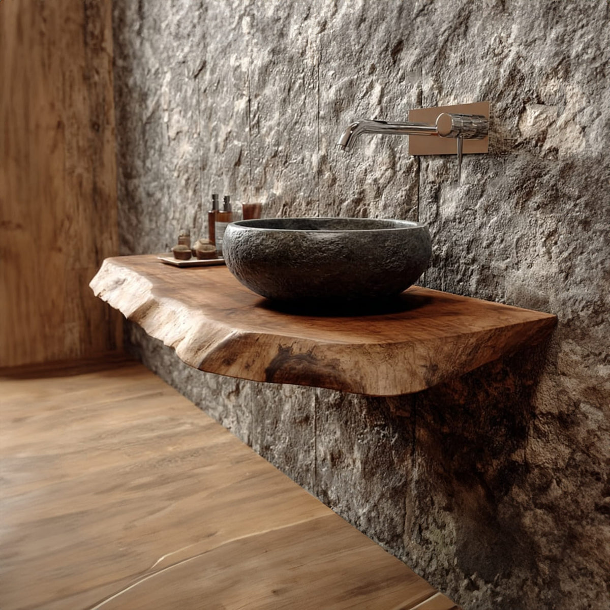 Live Edge Powder Vanity