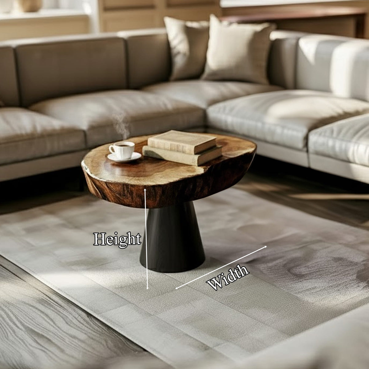 Live Edge Metal Coffee Table