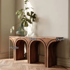 Mid Century Arch Console Table Living Room Entryway, solid wood, built to order