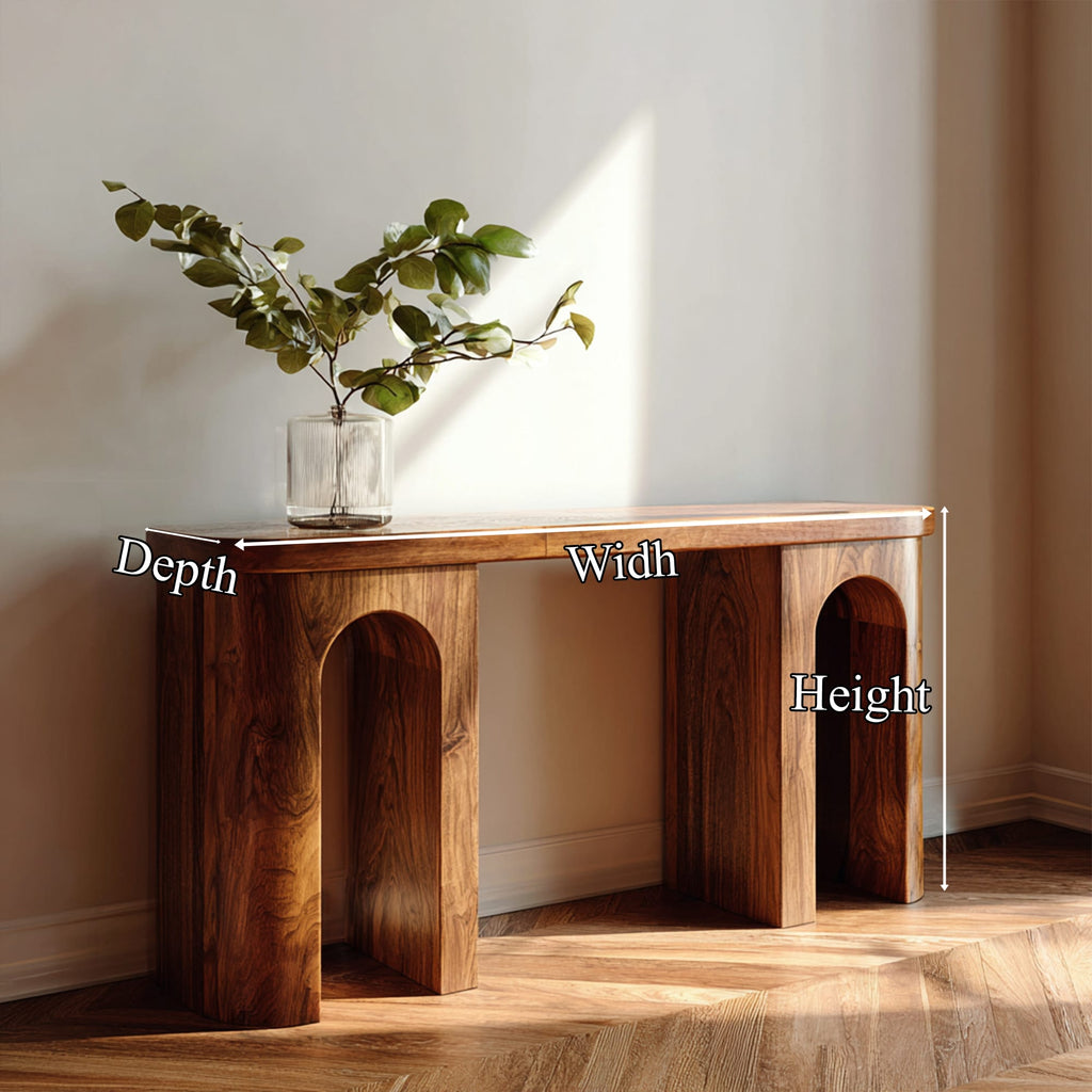 Mid Century Minimal Narrow Console Table