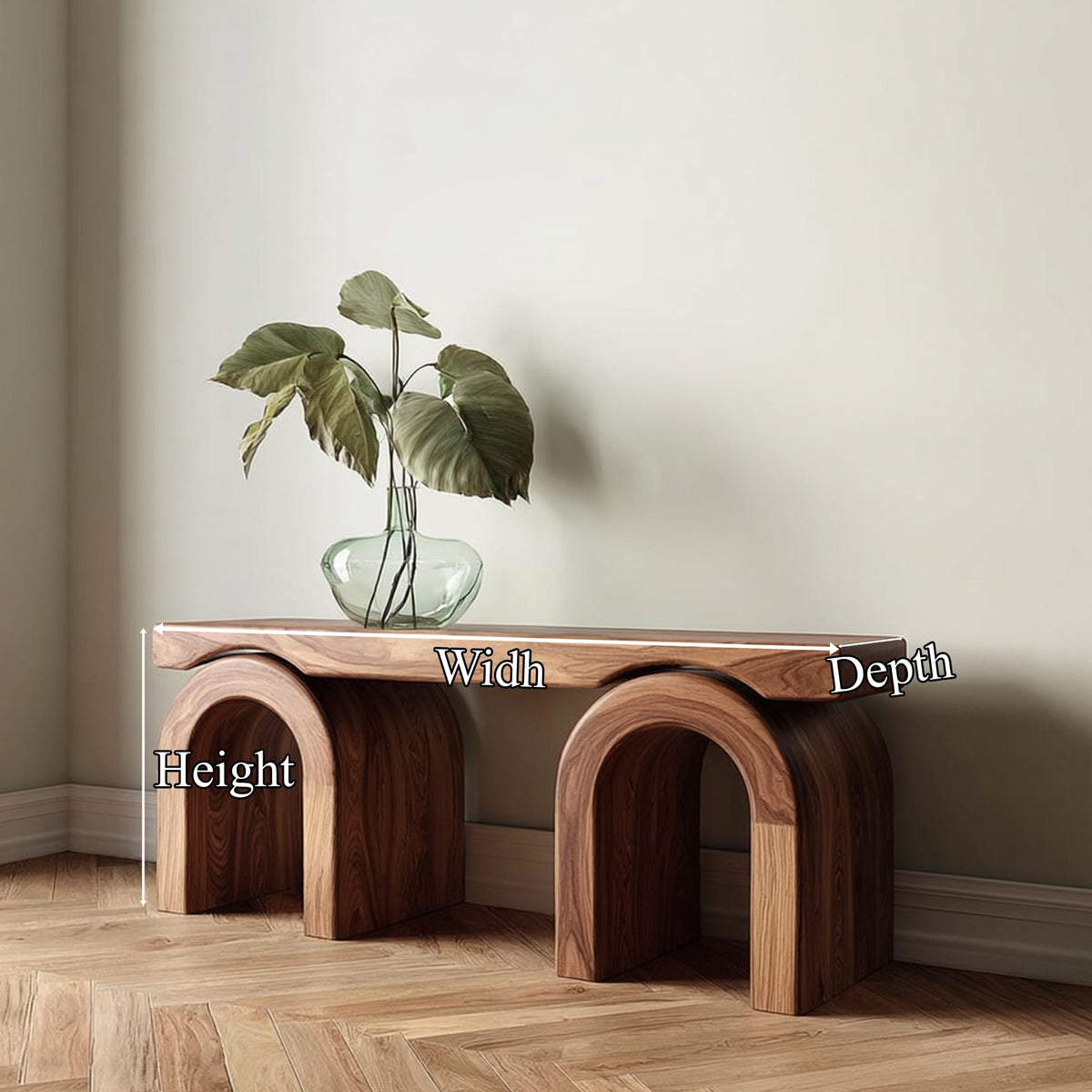 Mid Century Organic Foyer Console Table
