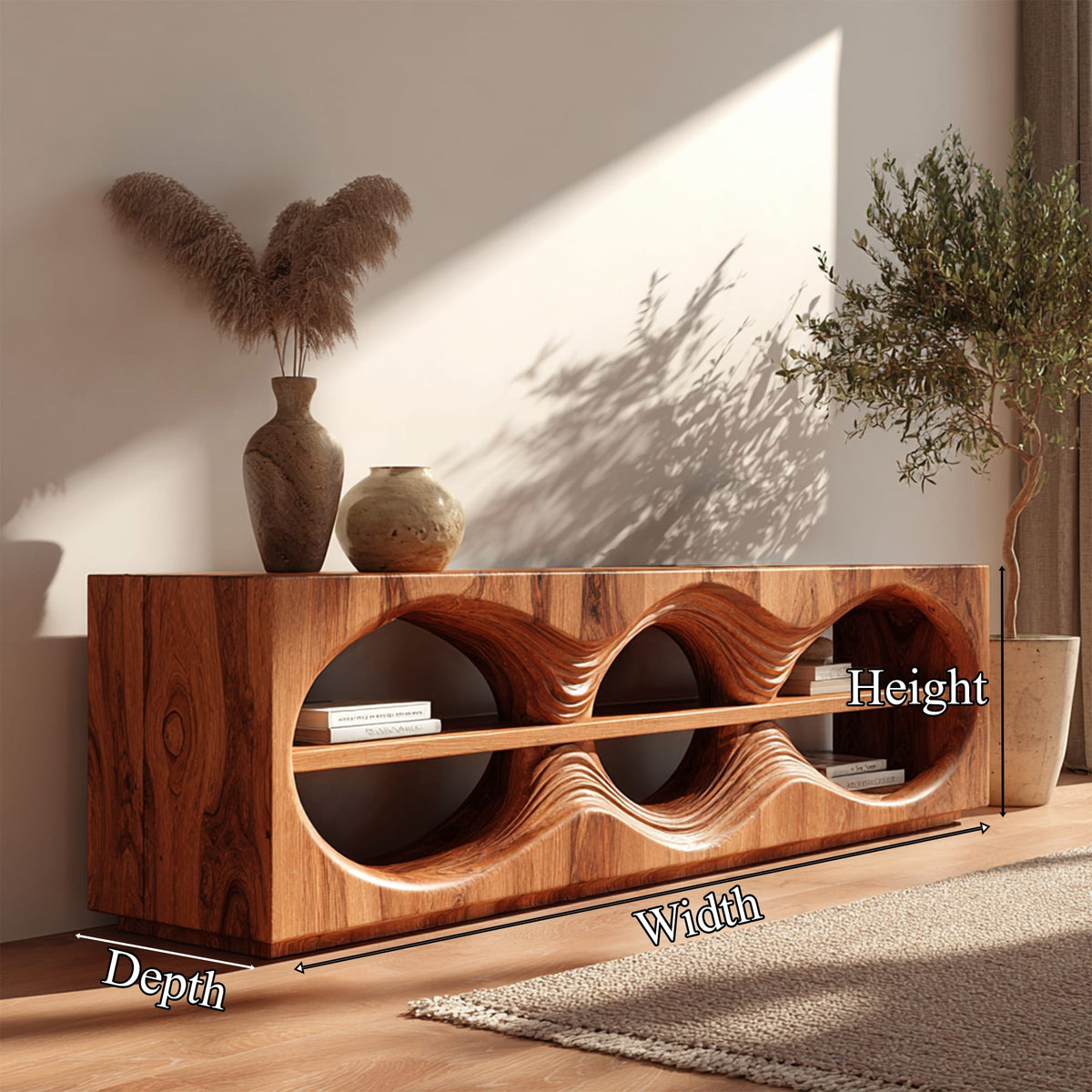 Abstract Curved Console Table
