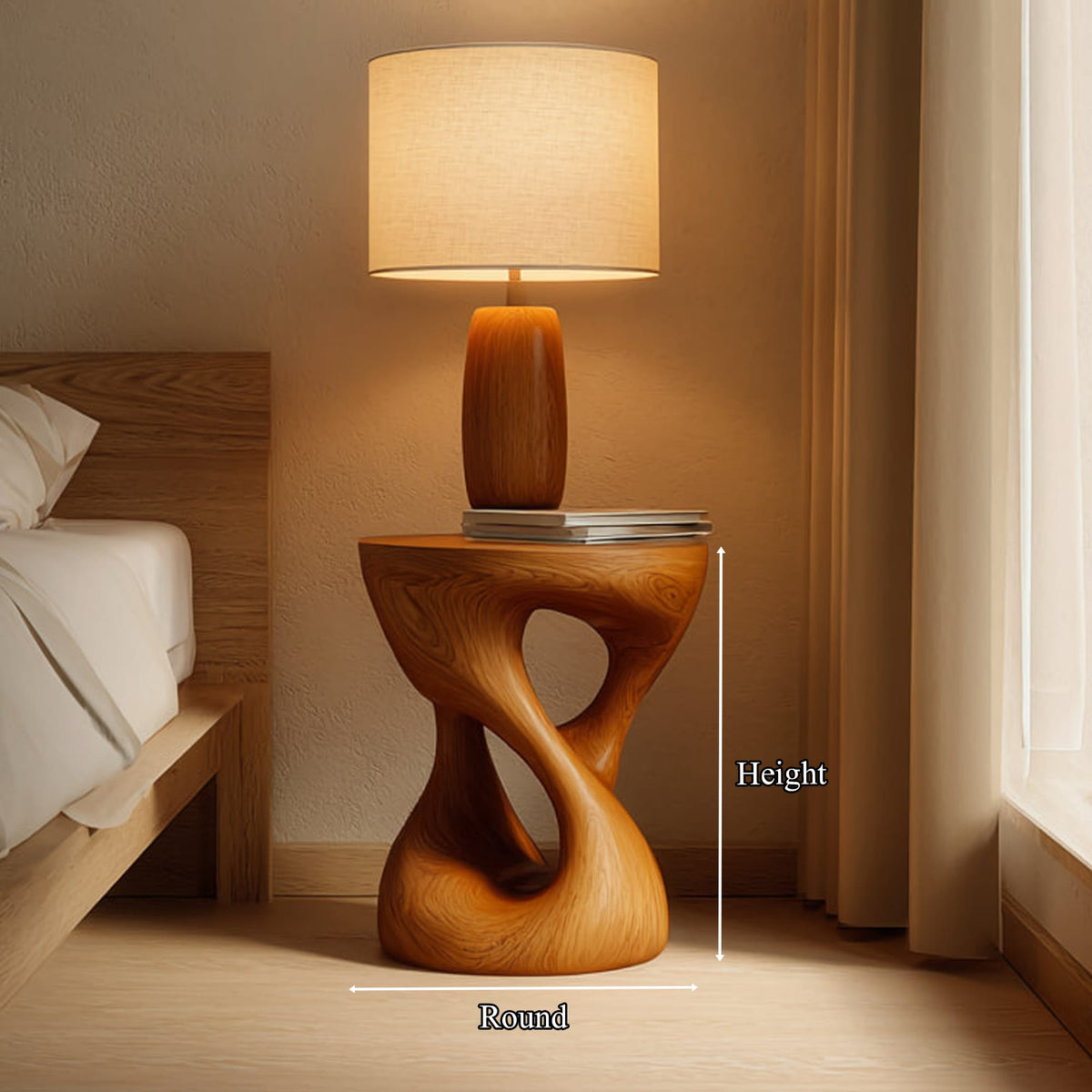 Sculptural Decorative Nightstand
