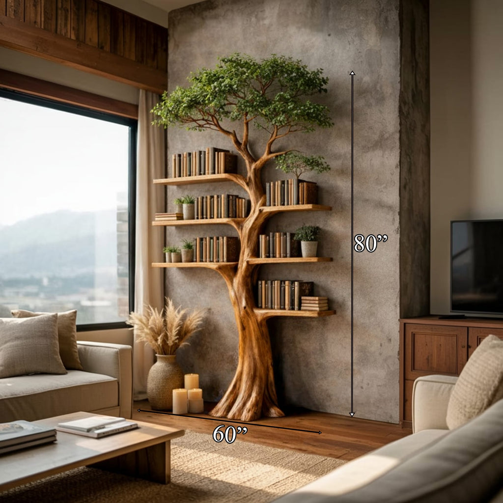 Freestanding Storage Tree Bookshelf