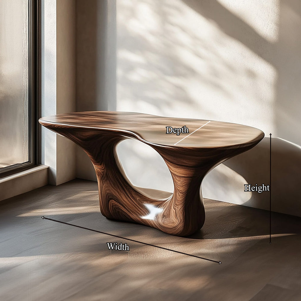 Curved Solid Console Table