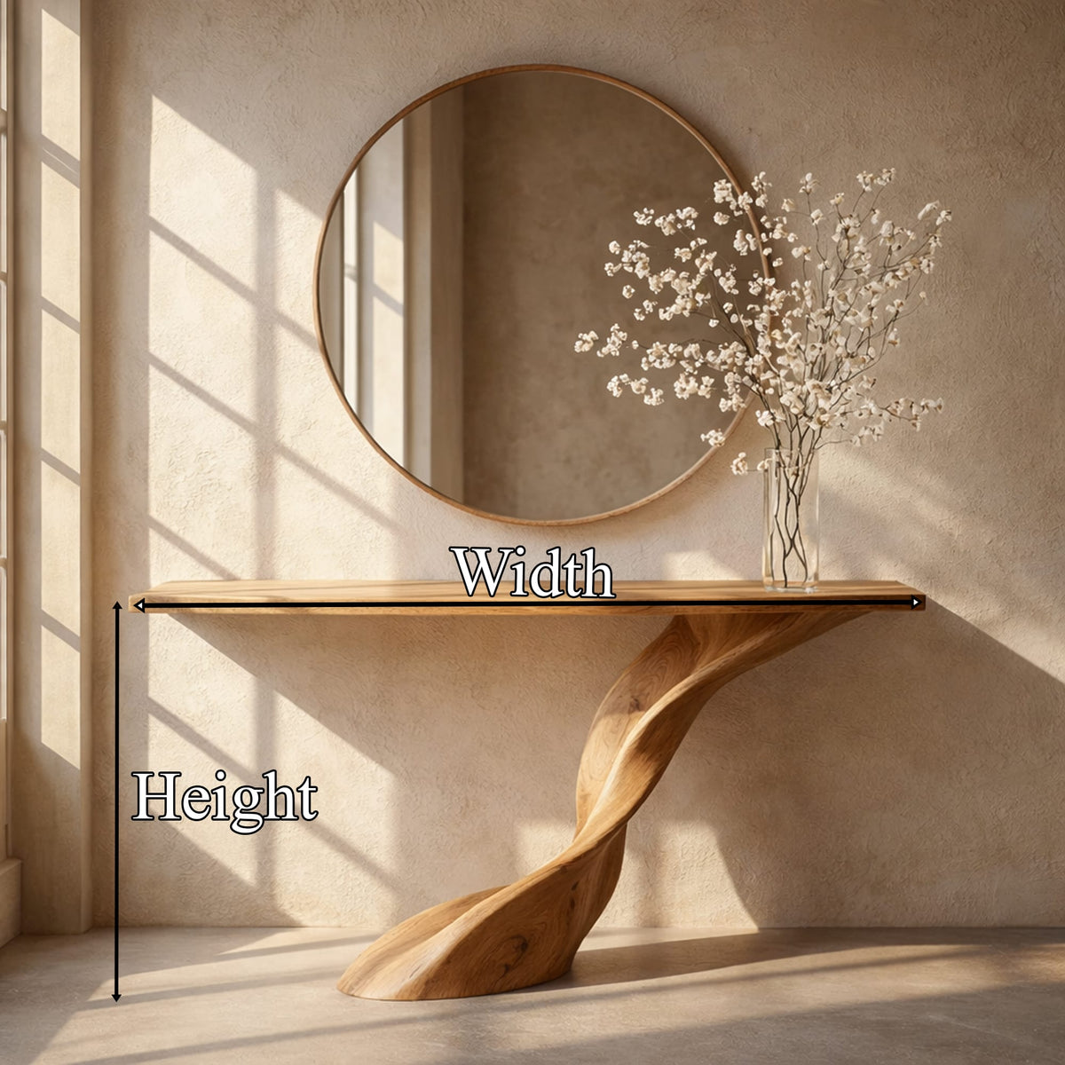 Entryway Sculptural Console Table