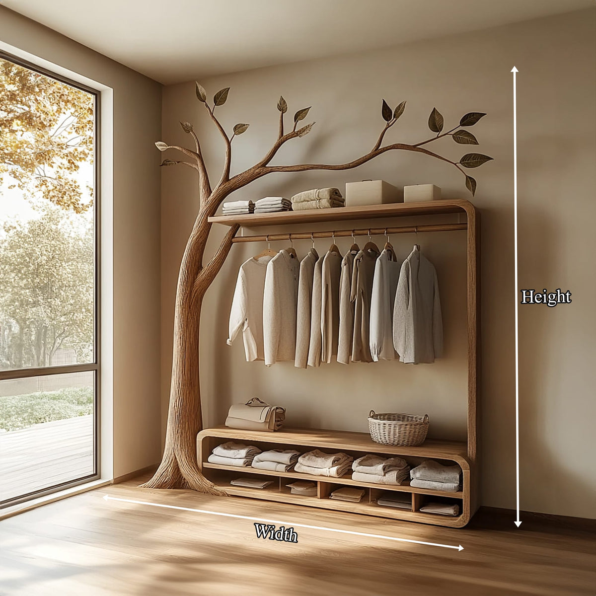 Rustic Tree Clothing Stand Home, solid wood, image 5 of 5