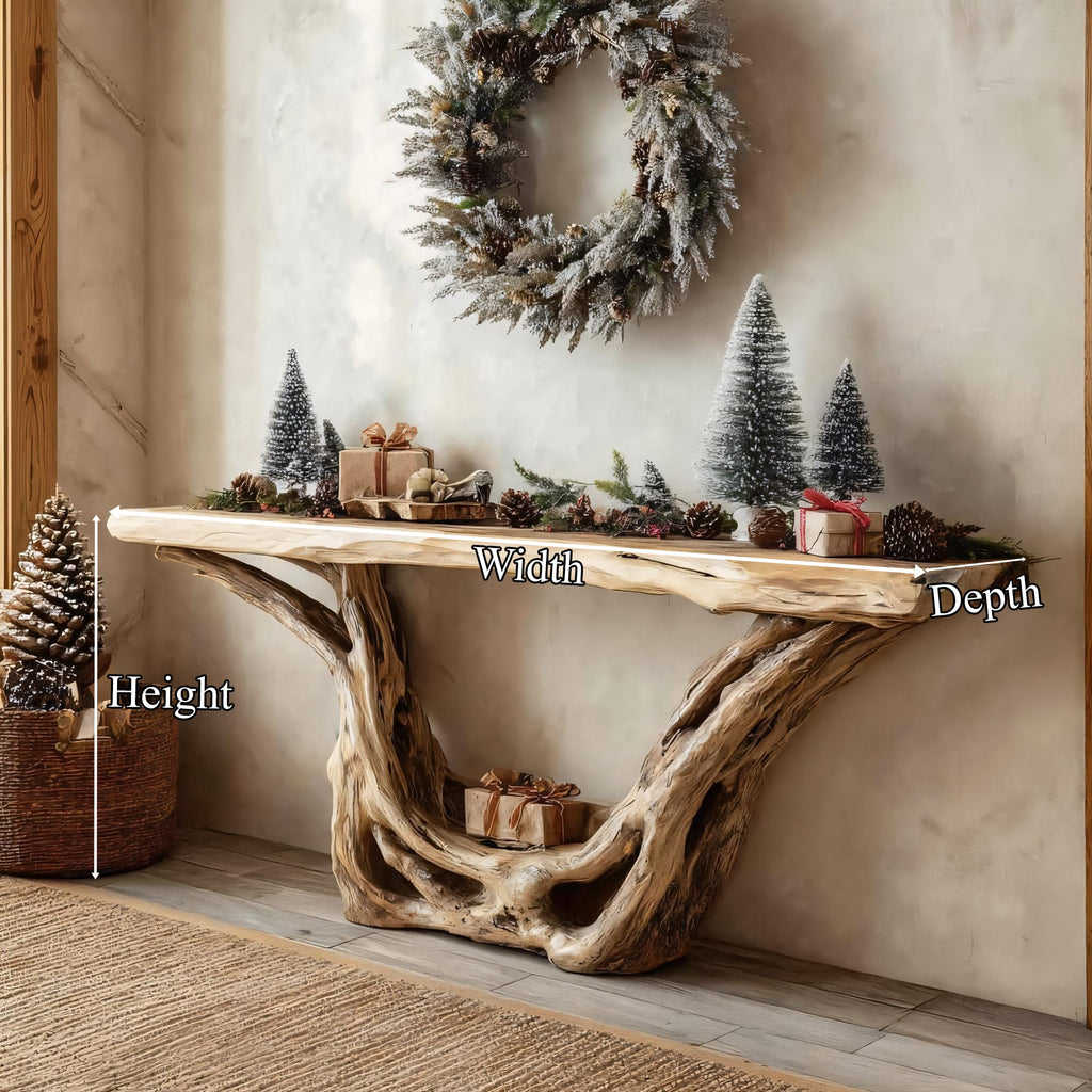 Rustic Console Table Festive Living Room Decor, solid wood, built to order