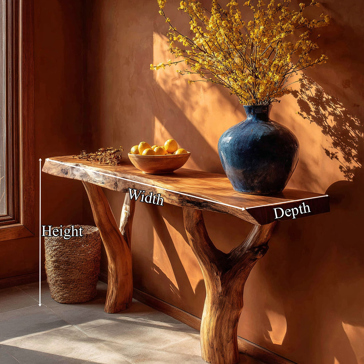 Solid Sculptural Root Console Table