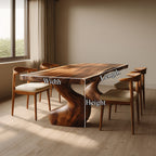 Live Edge Slab Modern Dining Table