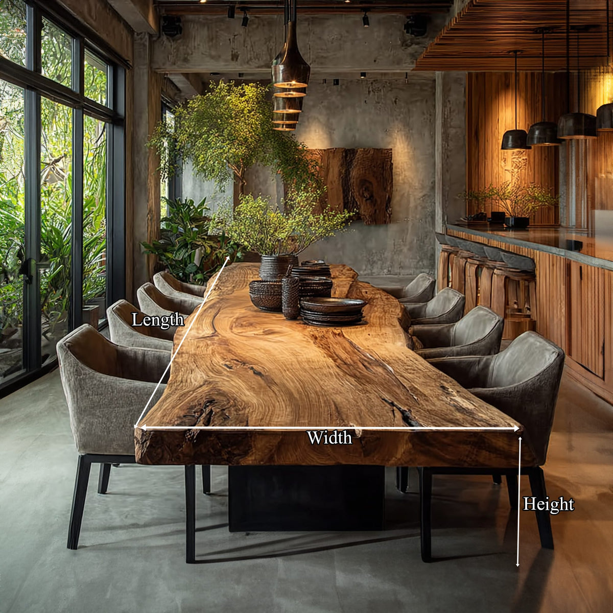 Live Edge Modern Kitchen Dining Table