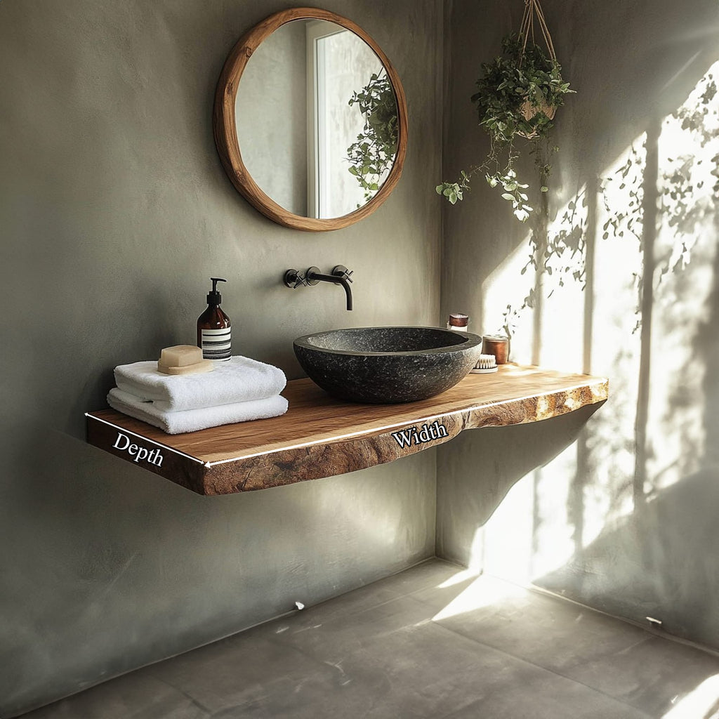 Rustic Compact Vanity Bathroom, solid wood, built to order