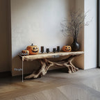 Sculptural Live Edge Foyer Console Table
