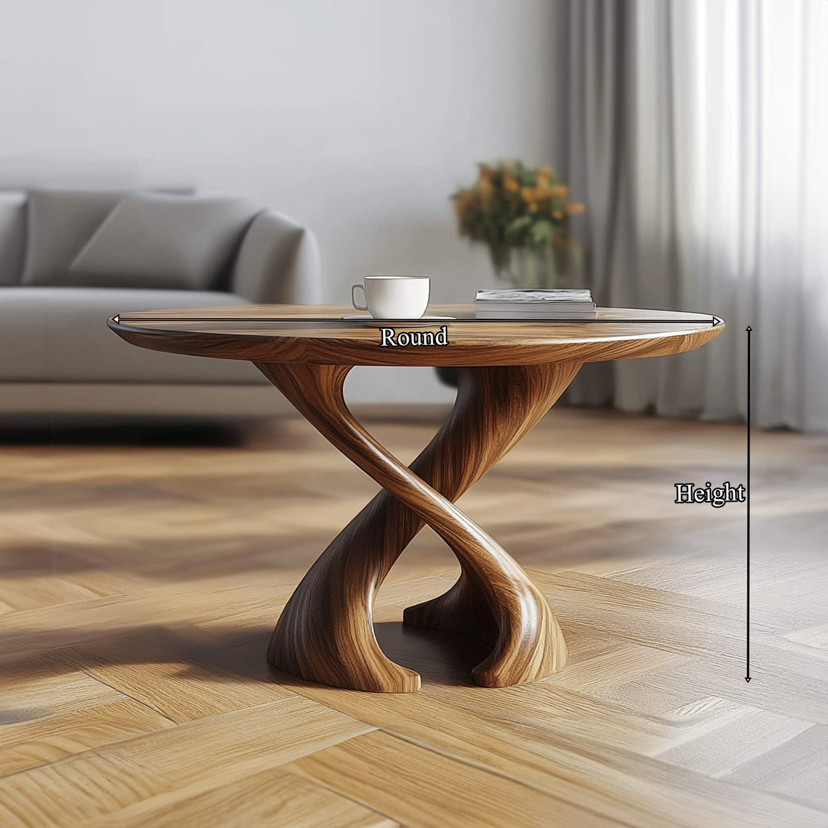 Mid Century Twist Sculptural Coffee Table