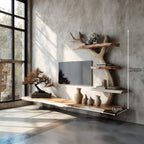 Rustic Branch TV Stand Living Room, solid wood, built to order