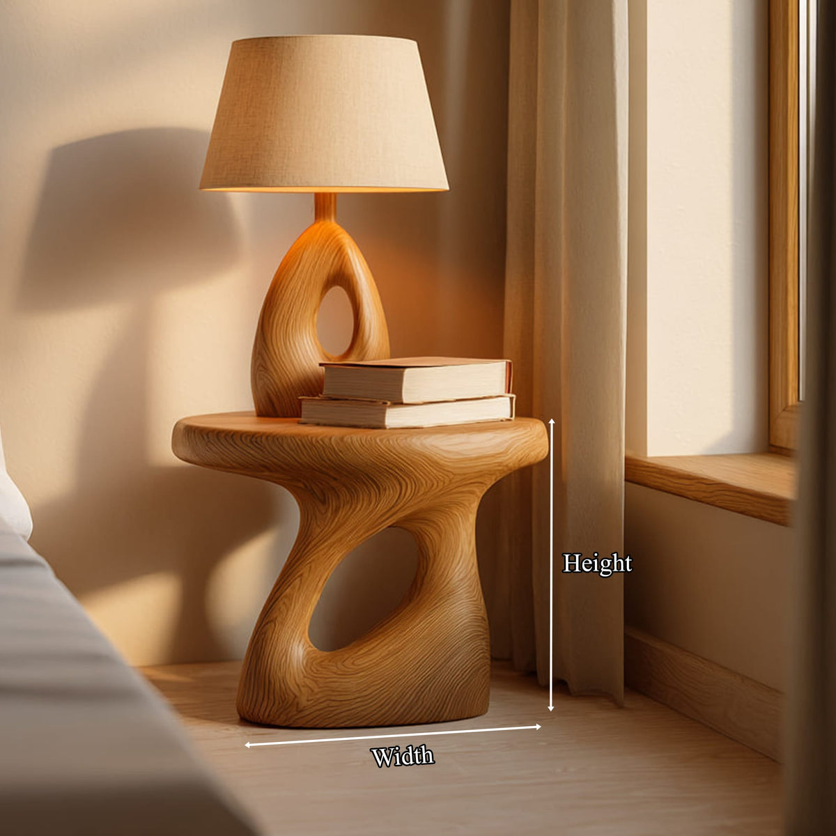 Mid Century Sculptural Accent Nightstand