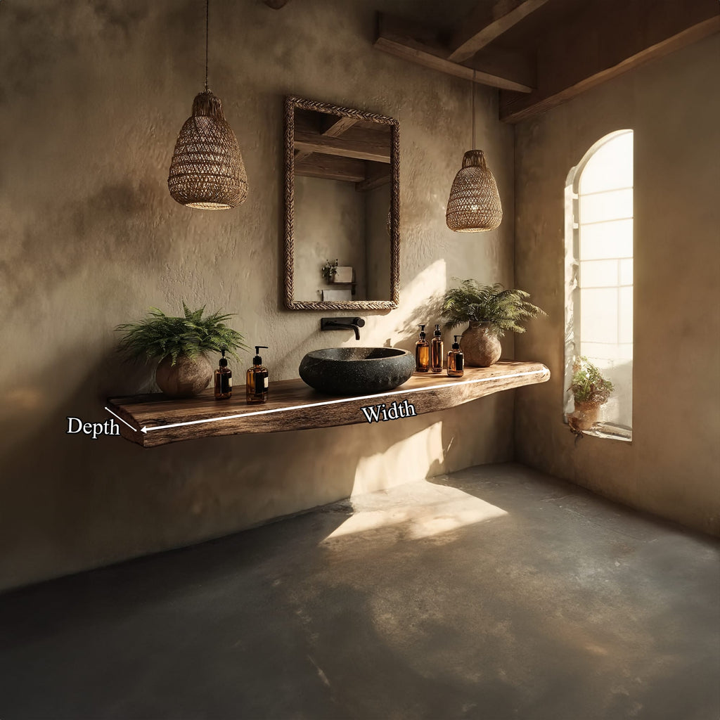 Floating Live Edge Washroom Vanity
