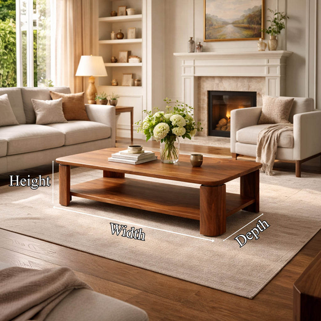 Classic Contemporary Coffee Table Timeless Living Room Interior, solid wood, built to order