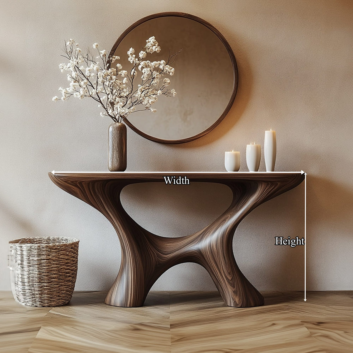 Shape Live Edge Console Table