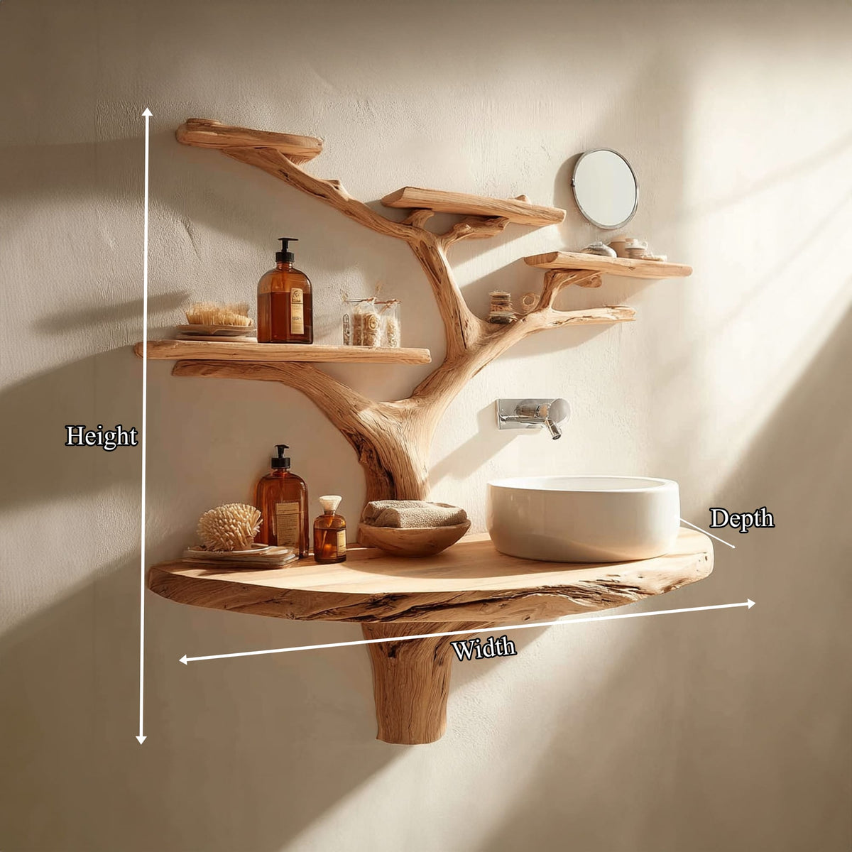 Live Edge Pedestal Vanity