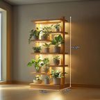 Mid Century Modern Plant Shelf Display Living Room, solid wood, built to order