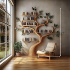 Rustic Branch Bookshelf Bedroom Reading Nook Or Home Library, solid wood, built to order