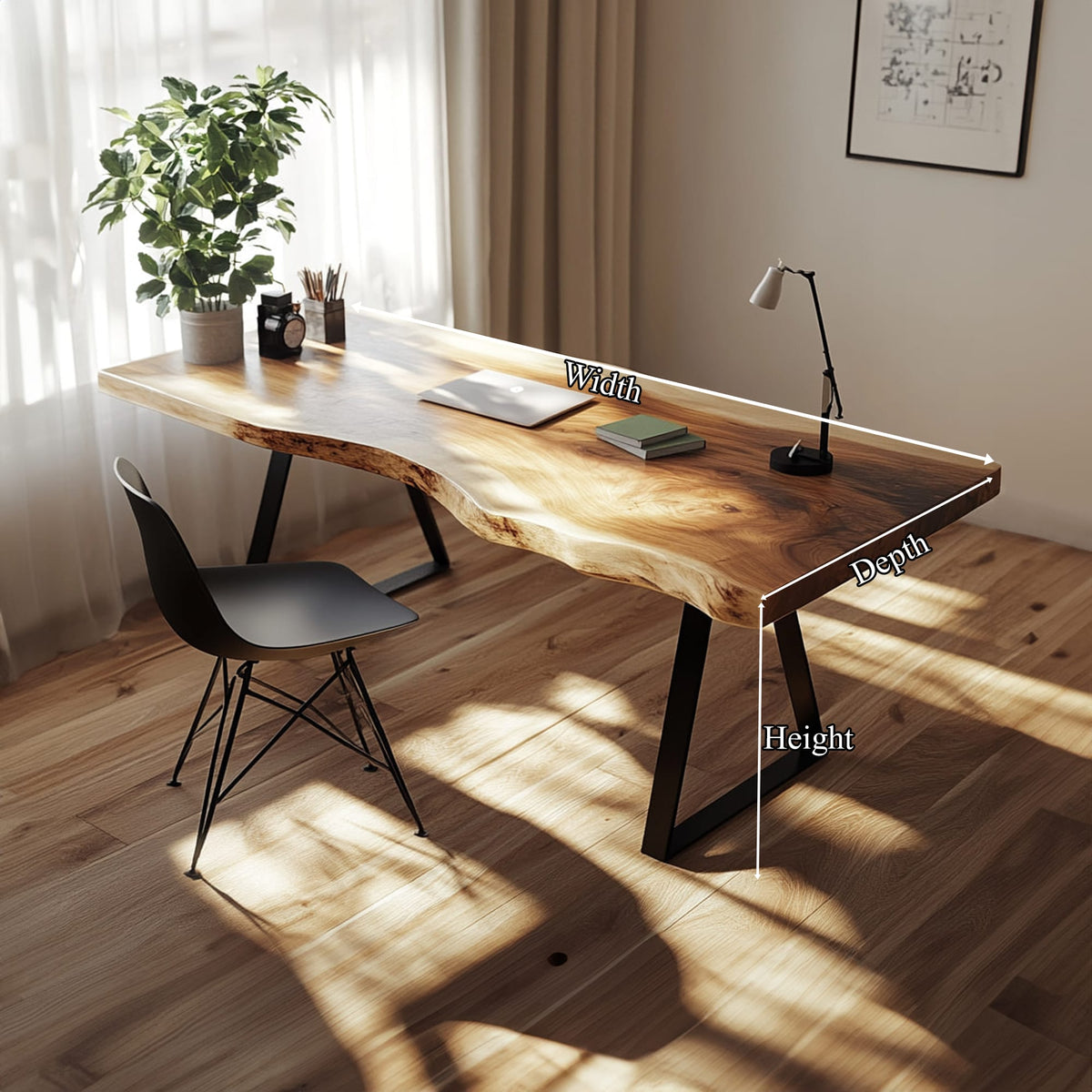 Live Edge Solid Workspace Desk