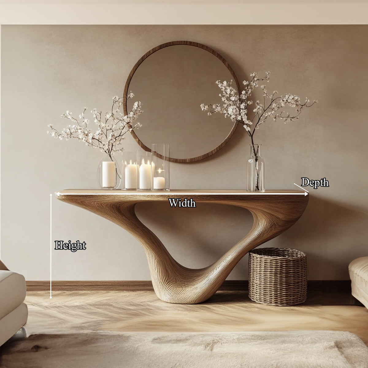 Mid Century Sleek Console Table