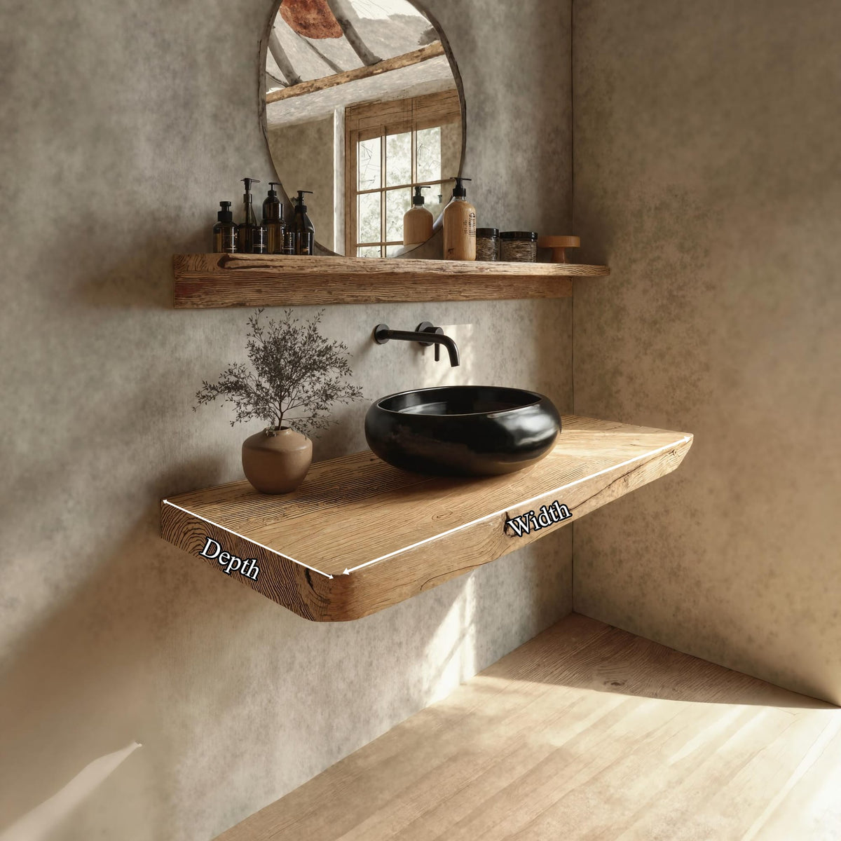 Floating Live Edge Countertop Vanity
