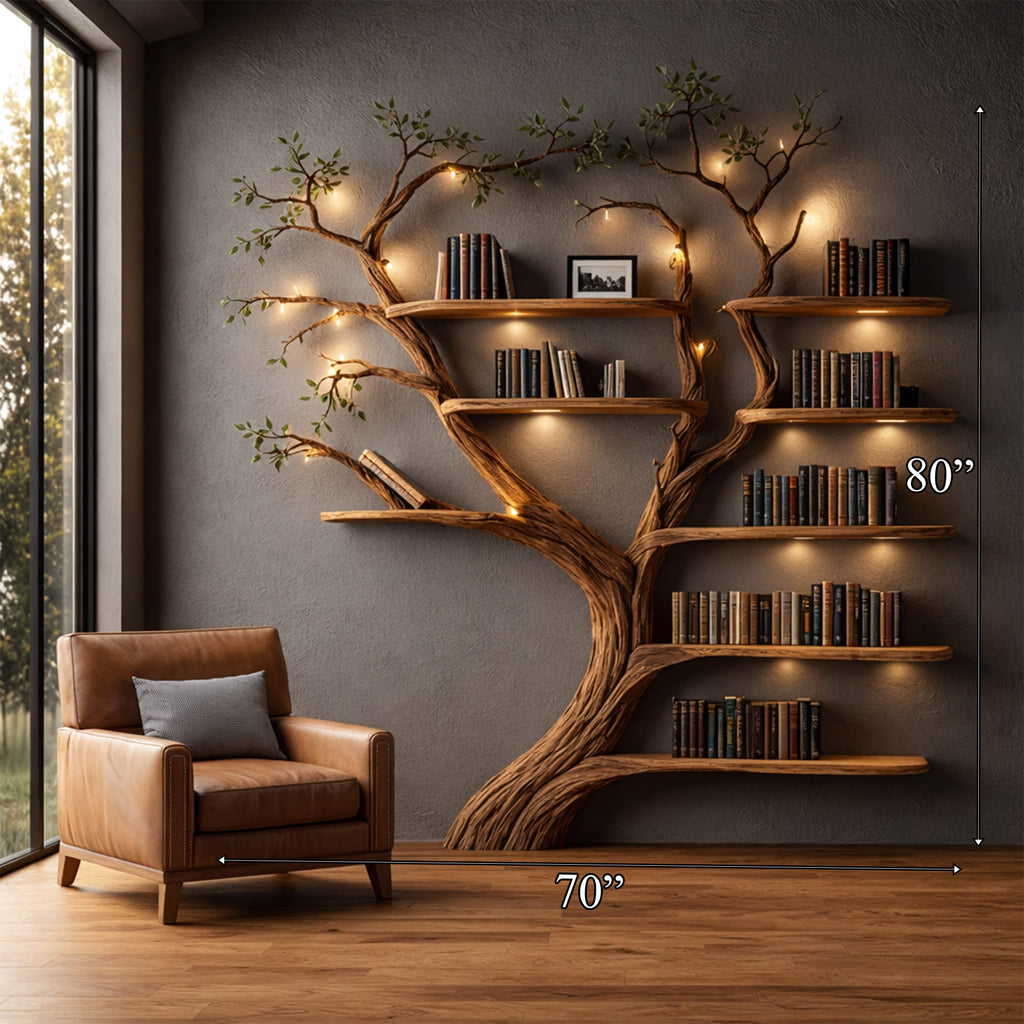 Organic Floating Tree Bookshelf