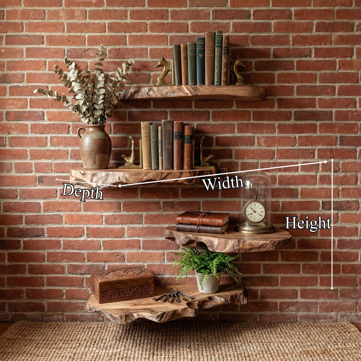 Live Edge Shaped Floating Shelf
