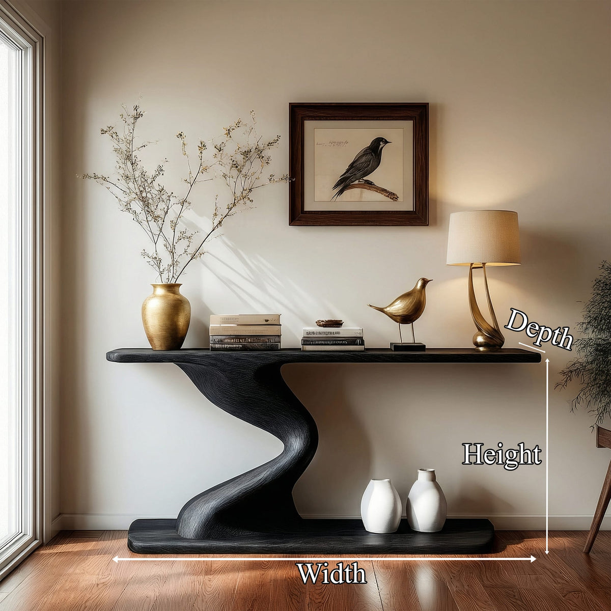 Curved Back Console Table