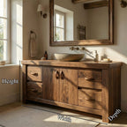 Modern Bathroom Vanity Cabinet Grain Storage, solid wood, built to order